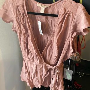 Forever 21 Mauve Wrap Woven Blouse